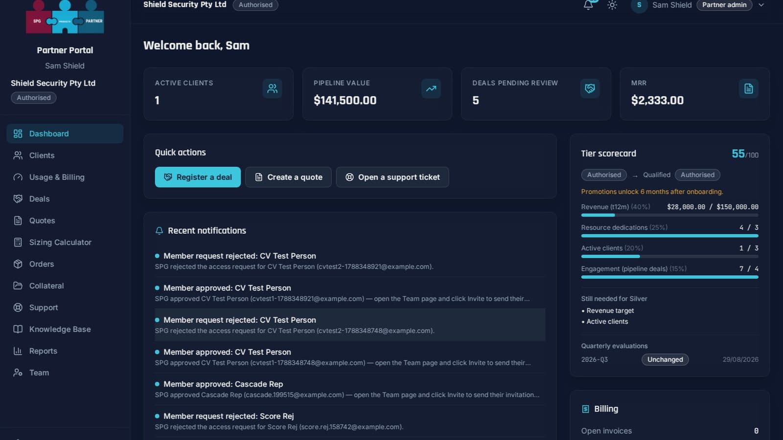 Partner portal